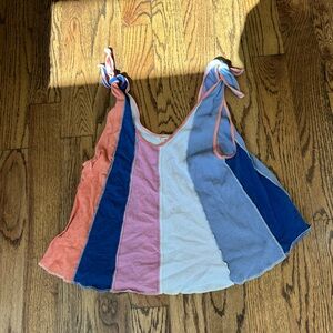 We The Free Multicolor Stripe Tie-Shoulder Tank